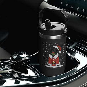 Black Labrador Santa Flip Straw Tumbler Funny Christmas Dog Lover Gift TS12 Print Your Wear
