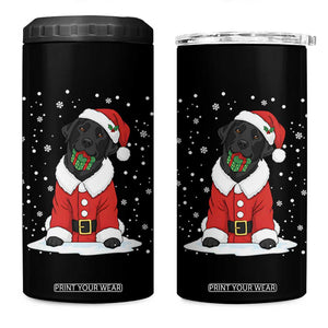 Black Labrador Santa 4 in 1 Can Cooler Tumbler Funny Christmas Dog Lover Gift TS12 One Size: 16 oz Black Print Your Wear