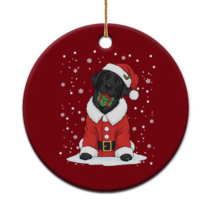 Black Labrador Santa Ceramic Ornament Funny Xmas Dog Lover Gift TS12 1pc Red Print Your Wear
