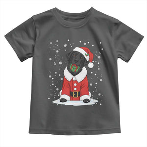 Black Labrador Santa Toddler T Shirt Funny Christmas Dog Lover Gift TS12 Dark Heather Print Your Wear