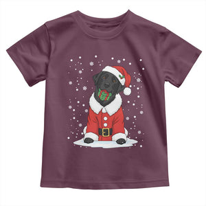 Black Labrador Santa Toddler T Shirt Funny Christmas Dog Lover Gift TS12 Maroon Print Your Wear
