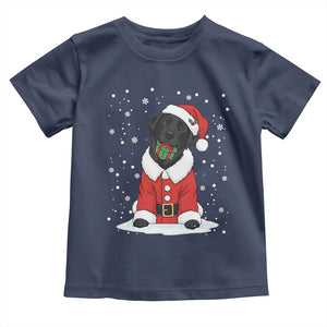 Black Labrador Santa Toddler T Shirt Funny Christmas Dog Lover Gift TS12 Navy Print Your Wear