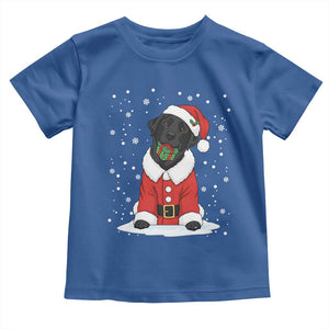 Black Labrador Santa Toddler T Shirt Funny Christmas Dog Lover Gift TS12 Royal Blue Print Your Wear