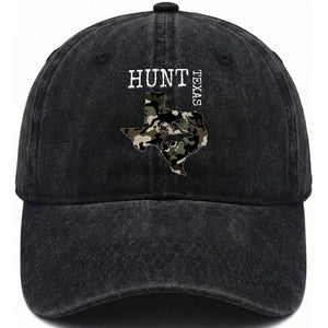 Texas Hunter Gift Washed Cotton Baseball Cap Labrador Retriever Duck Hunting Dog TS12 Washed Cap Universal Fit Black Print Your Wear