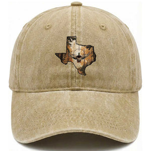 Funny Texas Duck Hunting Season Washed Cotton Baseball Cap Hunter Gift TS12 Washed Cap Universal Fit Khaki Print Your Wear