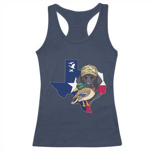 Funny Texas Duck Hunting Season Racerback Tank Top Black Labrador Hunter Gift TS12 Navy Print Your Wear