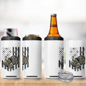 Turkey Hunter 4 in 1 Can Cooler Tumbler Patriotic American Flag Gift TS12 Print Your Wear