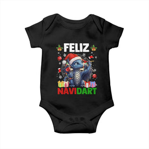 Funny Dragon Throwing Dart Christmas Gift Baby Onesie Feliz Navidart TS12 Black Print Your Wear