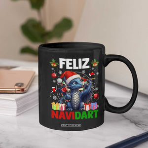 Funny Dragon Throwing Dart Christmas Gift Coffee Mug Feliz Navidart TS12 Print Your Wear
