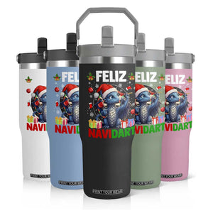 Funny Dragon Throwing Dart Christmas Gift Flip Straw Tumbler Feliz Navidart TS12 Print Your Wear
