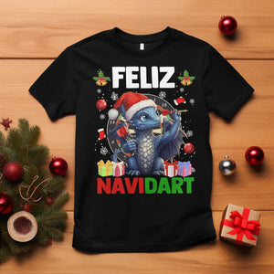 Funny Dragon Throwing Dart Christmas Gift T Shirt Feliz Navidart TS12 Black Print Your Wear