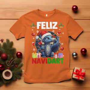 Funny Dragon Throwing Dart Christmas Gift T Shirt Feliz Navidart TS12 Orange Print Your Wear