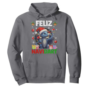 Funny Dragon Throwing Dart Christmas Gift Hoodie Feliz Navidart TS12 Charcoal Print Your Wear