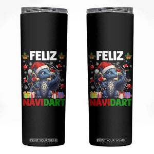 Funny Dragon Throwing Dart Christmas Gift Skinny Tumbler Feliz Navidart TS12 Black Print Your Wear