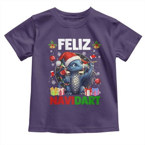 Funny Dragon Throwing Dart Christmas Gift Toddler T Shirt Feliz Navidart TS12 Purple Print Your Wear
