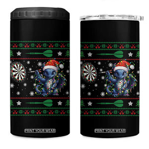 Funny Dragon Throwing Dart 4 in 1 Can Cooler Tumbler Ugly Christmas Dart Player Gift TS12 One Size: 16 oz Black Print Your Wear