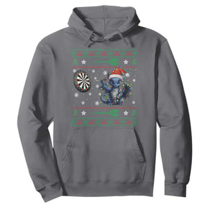 Funny Dragon Throwing Dart Hoodie Ugly Christmas Dart Player Gift TS12 Charcoal Print Your Wear