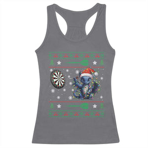 Funny Dragon Throwing Dart Racerback Tank Top Ugly Christmas Dart Player Gift TS12 Charcoal Print Your Wear