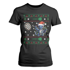 Funny Dragon Throwing Dart T Shirt For Women Ugly Christmas Dart Player Gift TS12 Black Print Your Wear