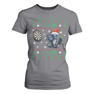 Funny Dragon Throwing Dart T Shirt For Women Ugly Christmas Dart Player Gift TS12 Charcoal Print Your Wear