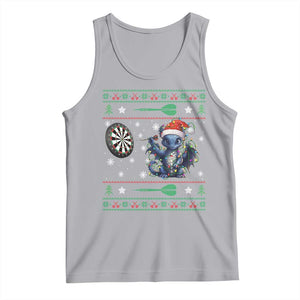 Funny Dragon Throwing Dart Tank Top Ugly Christmas Dart Player Gift TS12 Athletic Heather Print Your Wear