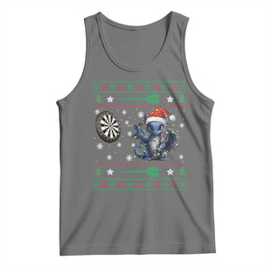 Funny Dragon Throwing Dart Tank Top Ugly Christmas Dart Player Gift TS12 Black Heather Print Your Wear