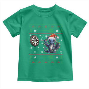 Funny Dragon Throwing Dart Toddler T Shirt Ugly Christmas Dart Player Gift TS12 Irish Green Print Your Wear