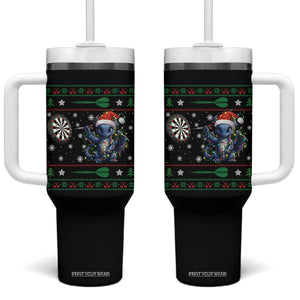 Funny Dragon Throwing Dart Tumbler With Handle Ugly Christmas Dart Player Gift TS12 One Size: 40 oz Black Print Your Wear