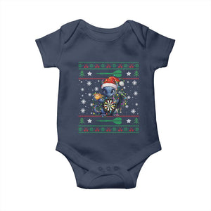 Ugly Christmas Dragon Dart Player Baby Onesie Gift For Dartist TS12 Navy Print Your Wear