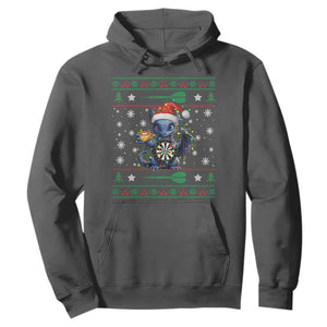 Ugly Christmas Dragon Dart Player Hoodie Gift For Dartist TS12 Dark Heather Print Your Wear