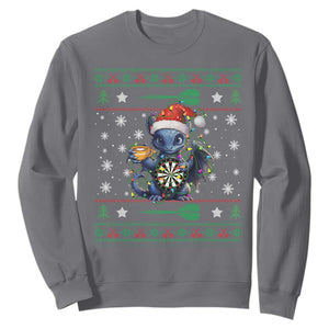 Ugly Christmas Dragon Dart Player Sweatshirt Gift For Dartist TS12 Charcoal Print Your Wear