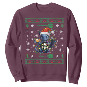 Ugly Christmas Dragon Dart Player Sweatshirt Gift For Dartist TS12 Maroon Print Your Wear