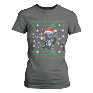 Ugly Christmas Dragon Dart Player T Shirt For Women Gift For Dartist TS12 Dark Heather Print Your Wear