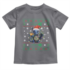Ugly Christmas Dragon Dart Player Toddler T Shirt Gift For Dartist TS12 Charcoal Print Your Wear