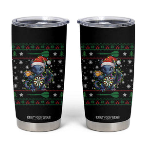 Ugly Christmas Dragon Dart Player Tumbler Cup Gift For Dartist TS12 Black Print Your Wear