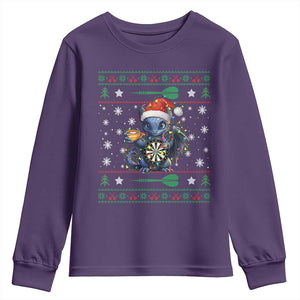 Ugly Christmas Dragon Dart Player Youth Sweatshirt Gift For Dartist TS12 Purple Print Your Wear
