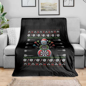 Funny Snowman Dartboard Throw Blanket Dartist Ugly Christmas Gift TS12 Print Your Wear