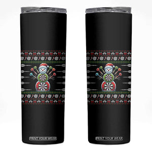 Funny Snowman Dartboard Skinny Tumbler Dartist Ugly Christmas Gift TS12 Black Print Your Wear