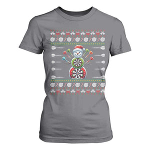 Funny Snowman Dartboard T Shirt For Women Dartist Ugly Christmas Gift TS12 Charcoal Print Your Wear