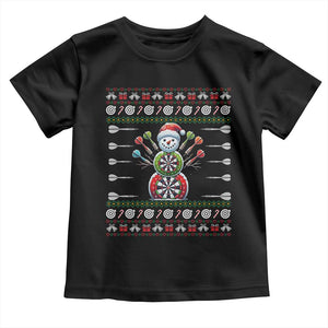 Funny Snowman Dartboard Toddler T Shirt Dartist Ugly Christmas Gift TS12 Black Print Your Wear