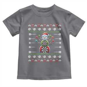 Funny Snowman Dartboard Toddler T Shirt Dartist Ugly Christmas Gift TS12 Charcoal Print Your Wear