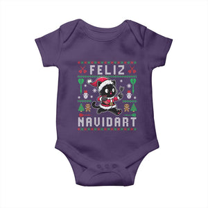 Santa Cat Feliz Navidart Baby Onesie Funny Dartist Ugly Christmas Gift TS12 Purple Print Your Wear