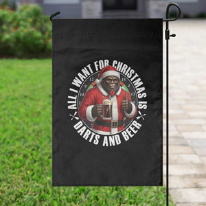 Funny Santa Bigfoot Dartist Beer Lover Garden Flag Merry Dartsmas Christmas Gift TS12 Print Your Wear