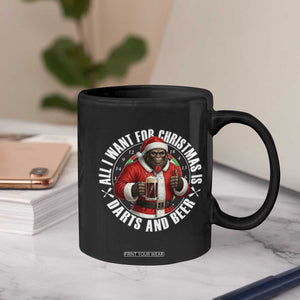 Funny Santa Bigfoot Dartist Beer Lover Coffee Mug Merry Dartsmas Christmas Gift TS12 Print Your Wear