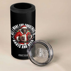 Funny Santa Bigfoot Dartist Beer Lover 4 in 1 Can Cooler Tumbler Merry Dartsmas Christmas Gift TS12 Print Your Wear