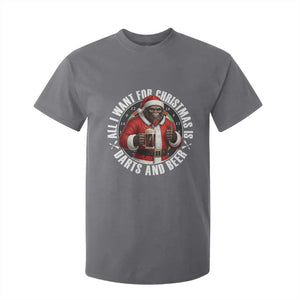 Funny Santa Bigfoot Dartist Beer Lover T Shirt For Kid Merry Dartsmas Christmas Gift TS12 Charcoal Print Your Wear