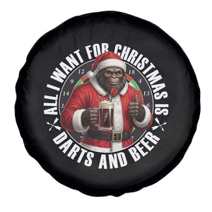 Funny Santa Bigfoot Dartist Beer Lover Spare Tire Cover Merry Dartsmas Christmas Gift TS12 Print Your Wear