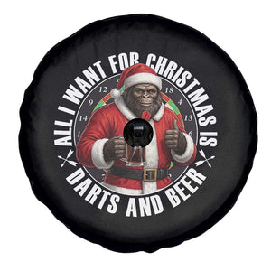 Funny Santa Bigfoot Dartist Beer Lover Spare Tire Cover Merry Dartsmas Christmas Gift TS12 Print Your Wear