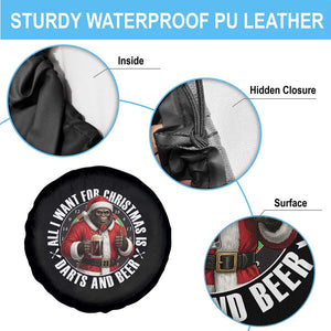 Funny Santa Bigfoot Dartist Beer Lover Spare Tire Cover Merry Dartsmas Christmas Gift TS12 Print Your Wear