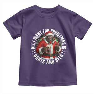 Funny Santa Bigfoot Dartist Beer Lover Toddler T Shirt Merry Dartsmas Christmas Gift TS12 Purple Print Your Wear